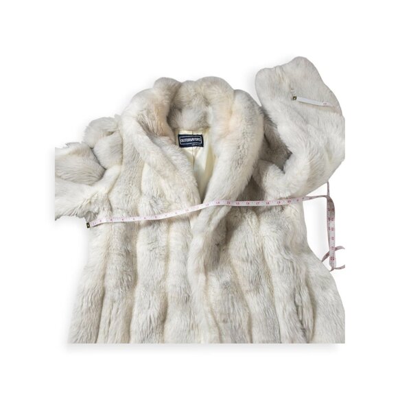 Vintage Cream Faux Fur Coat By Outerlayers SZ L Old Money Winter Coat Glamorous - Picture 7 of 11